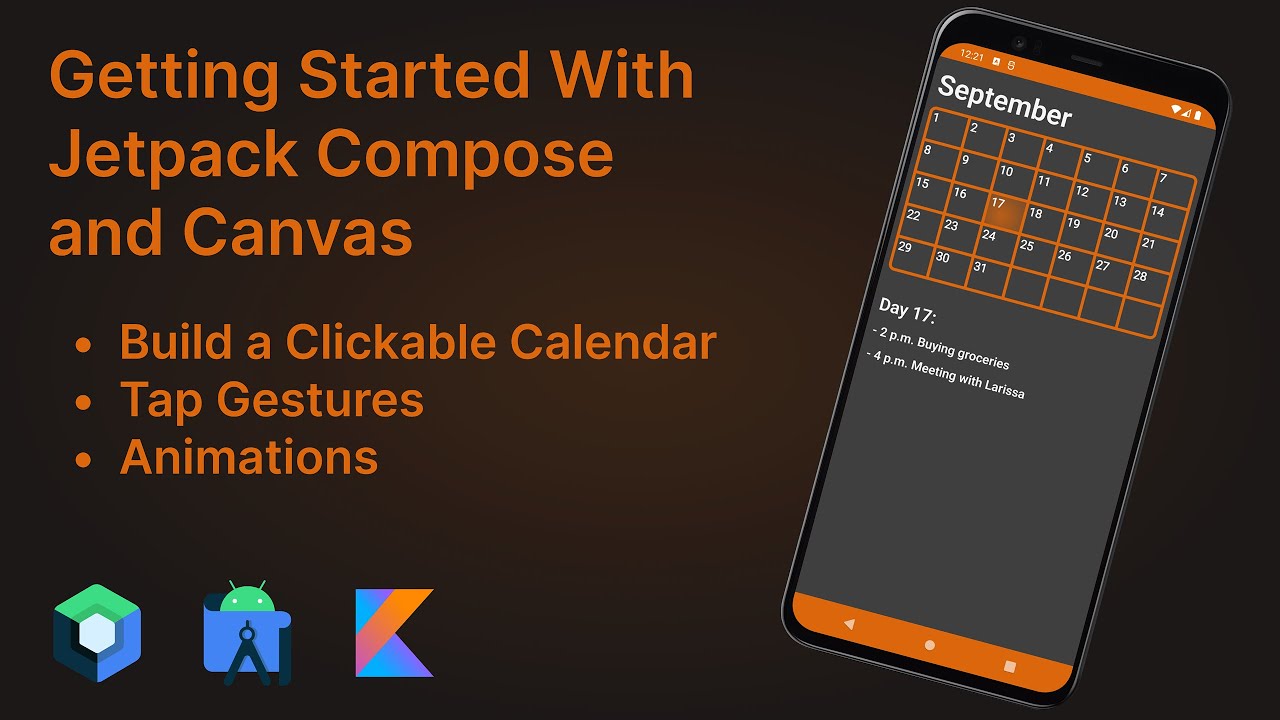 Создайте кликабельный календарь в Jetpack Compose с использованием Canvas и анимации — Учебное по...