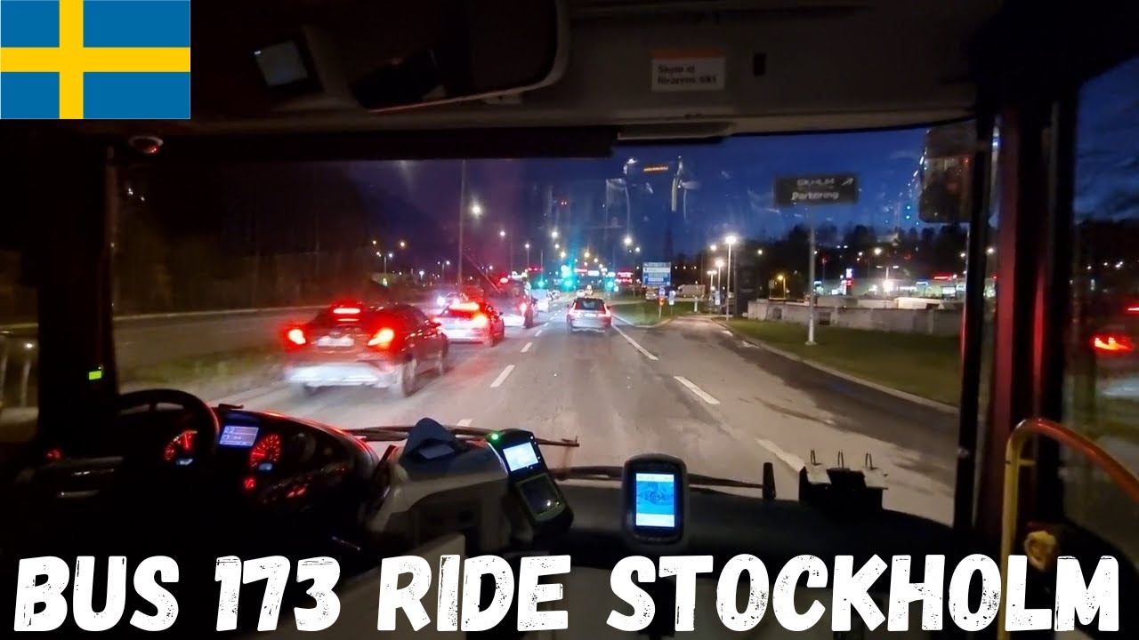 Stockholm- Beautiful City Bus Ride| With Sl Bus173|From Skärholmen To IKEA-At Evening #67