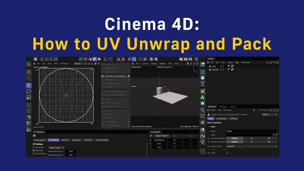 Cinema 4D: How to UV Unwrap and Pack