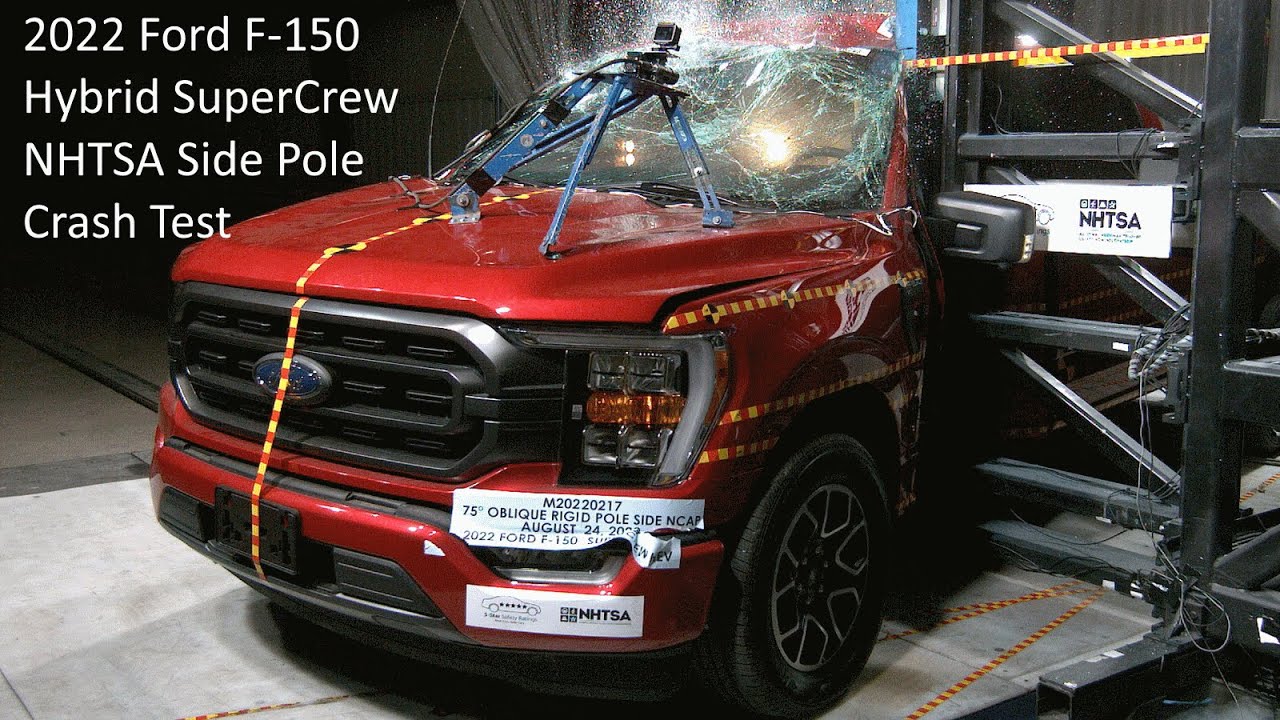 2022-2023 Ford F-150 Hybrid SuperCrew NHTSA Side Pole Crash Test