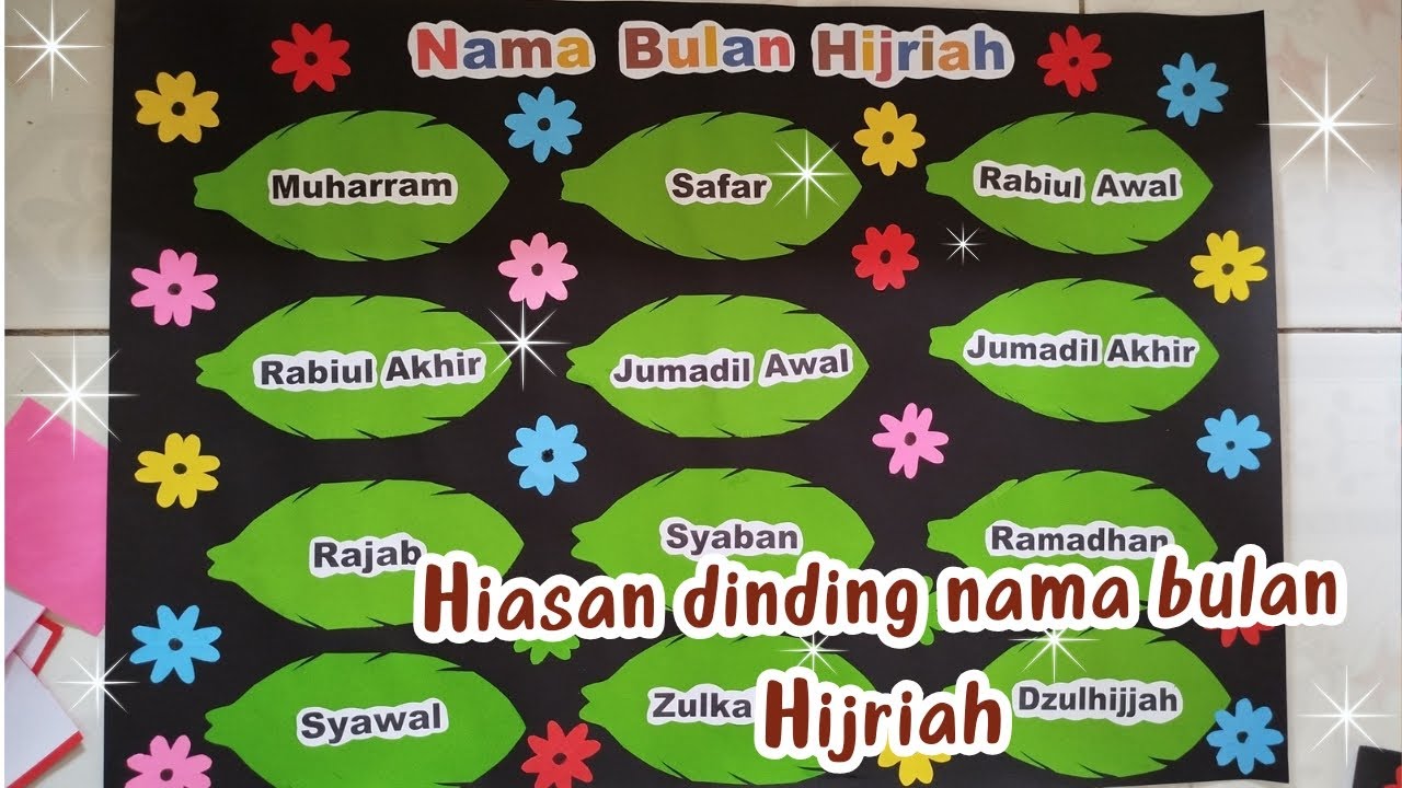 membuat hiasan dinding SD nama bulan hijriah || DIY hiasan dinding TK/SD