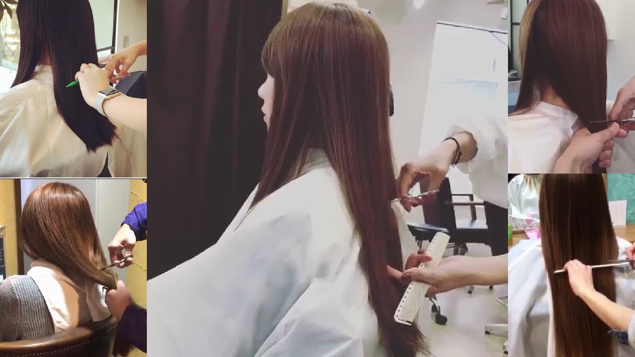 【Brown Hair Cut】茶髪ロングバッサリ断髪集【long to short】