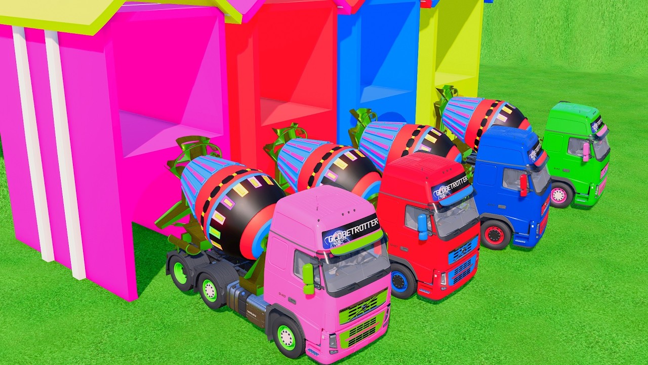 Color Garage - Transporting All Mixer Trucks with Big Transport Truck! FS22