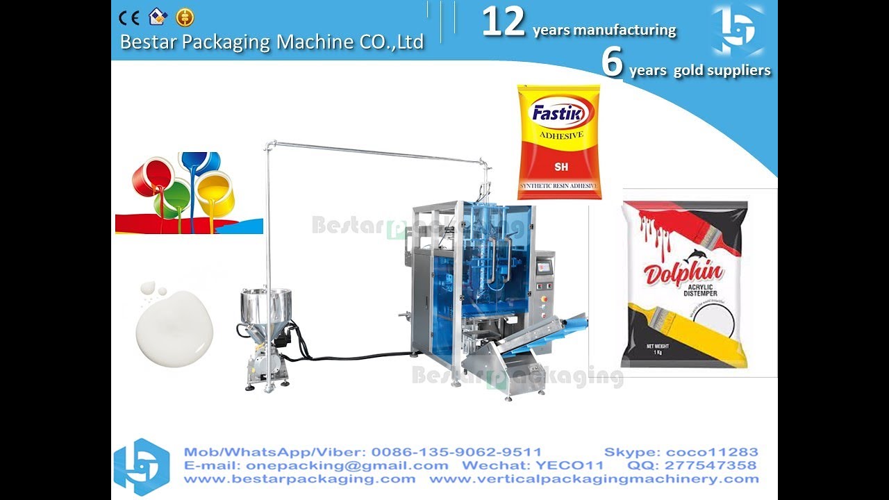 Distemper, Paint, Adhesive, Chemical automatic filling and packing machines Bestar packaging machine