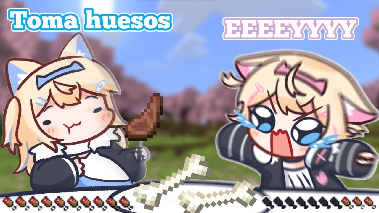 Fuwawa molestando y robándole la comida a Mococo [Hololive sub español]