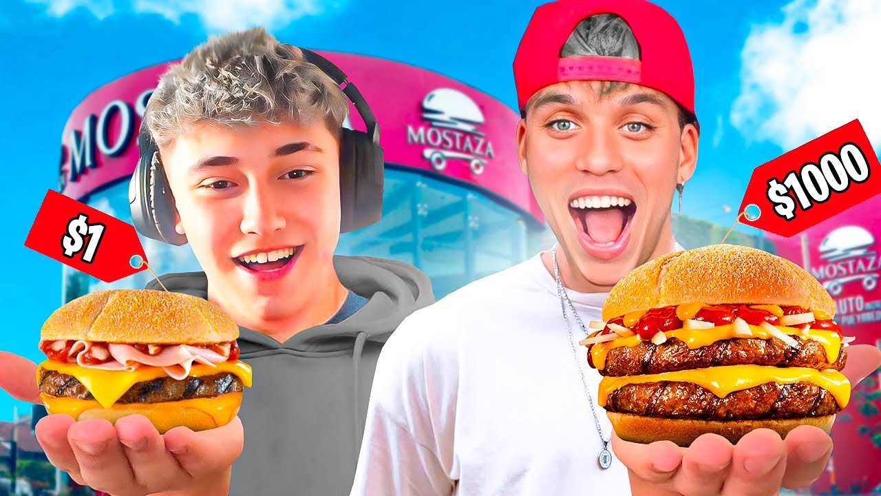 PROBANDO LA HAMBURGUESA MAS BARATA VS MAS CARA DE MOSTAZA! Ft TEO DM