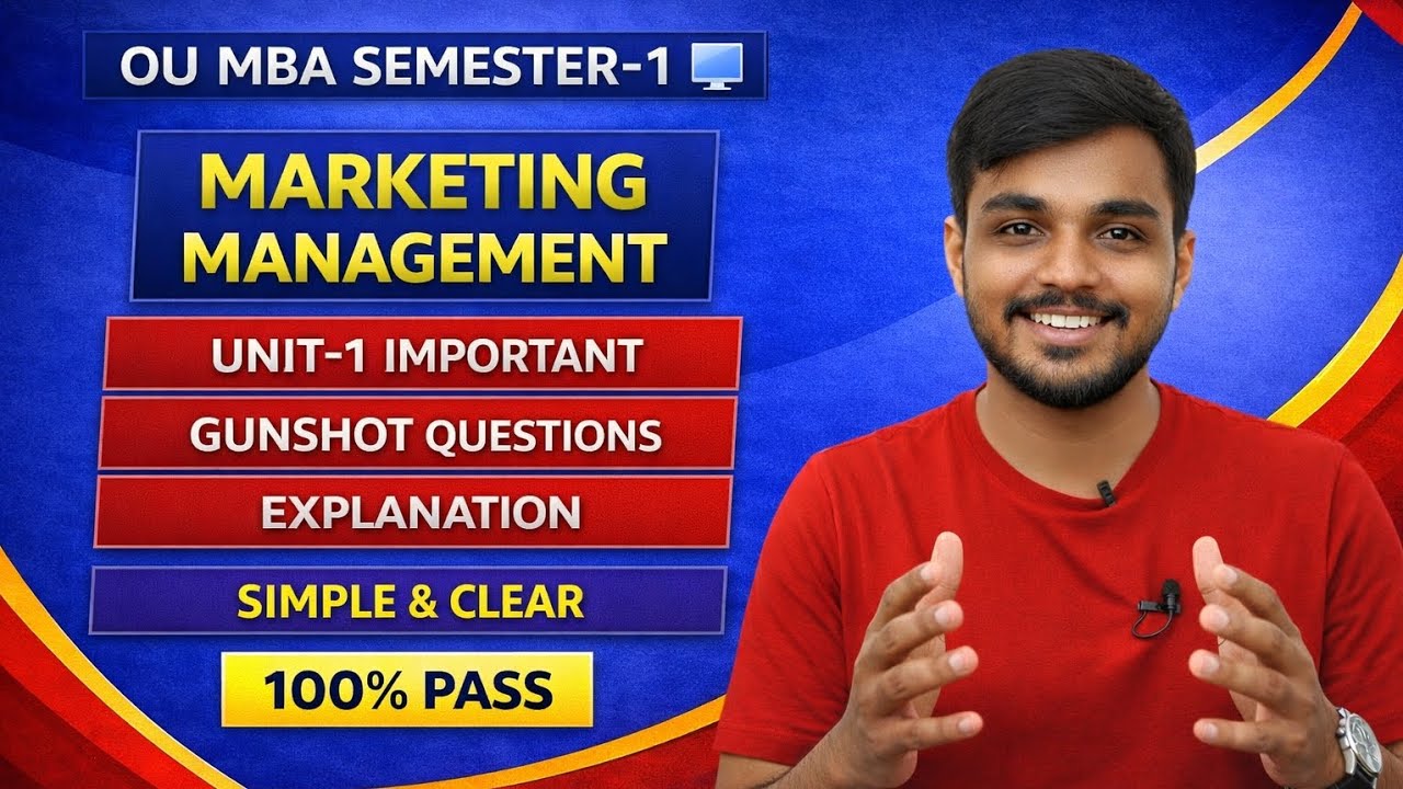 Marketing Management Unit-1 – 8 & 2 Marks | OU MBA Sem-1 | Exam Oriented@santhoshbachuwar2987​