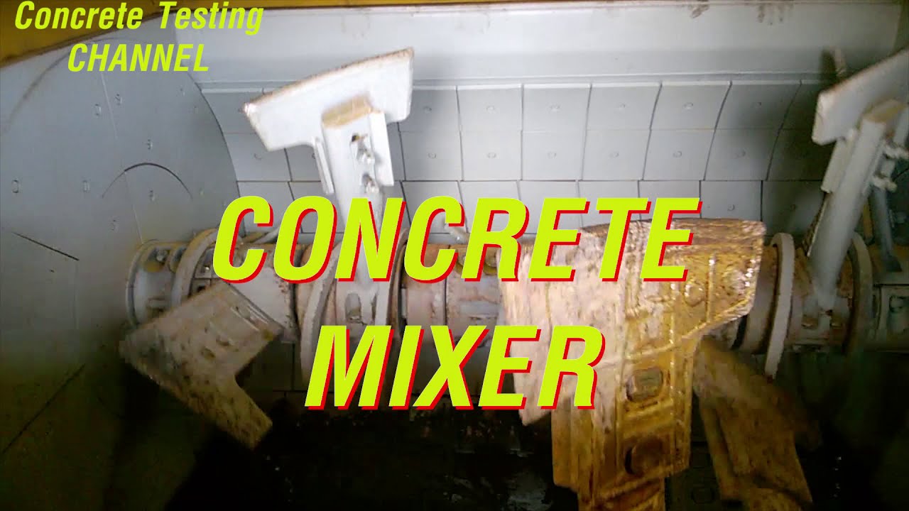 Twin shaft concrete mixer operation