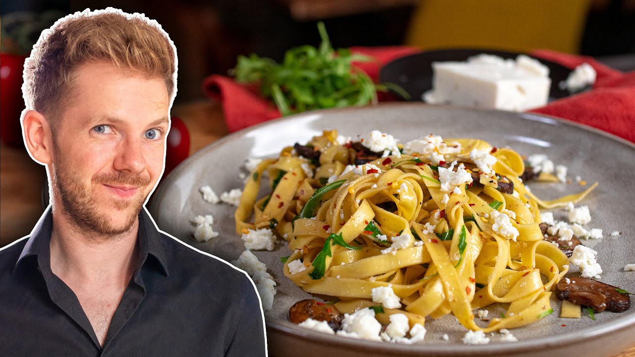5 Zutaten für eine Pasta mit Pilzen