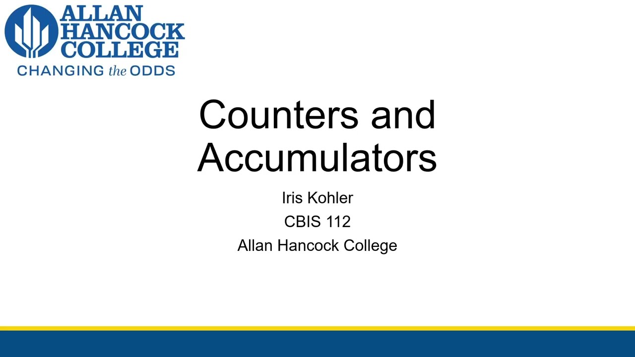 [CBIS 112] Counters and Accumulators
