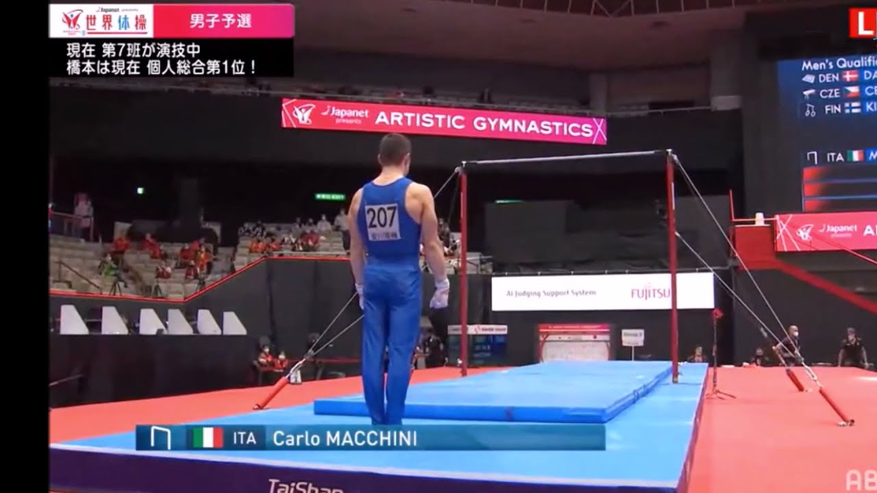 Carlo Macchini (ITA) High Bar Qualification 2021 World Championships Kitakyushu