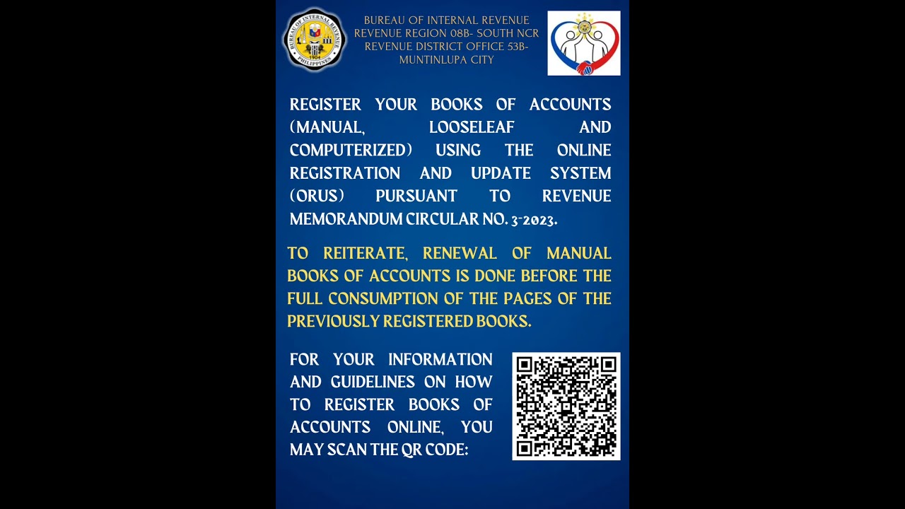 Register your Books of Accounts using ORUS