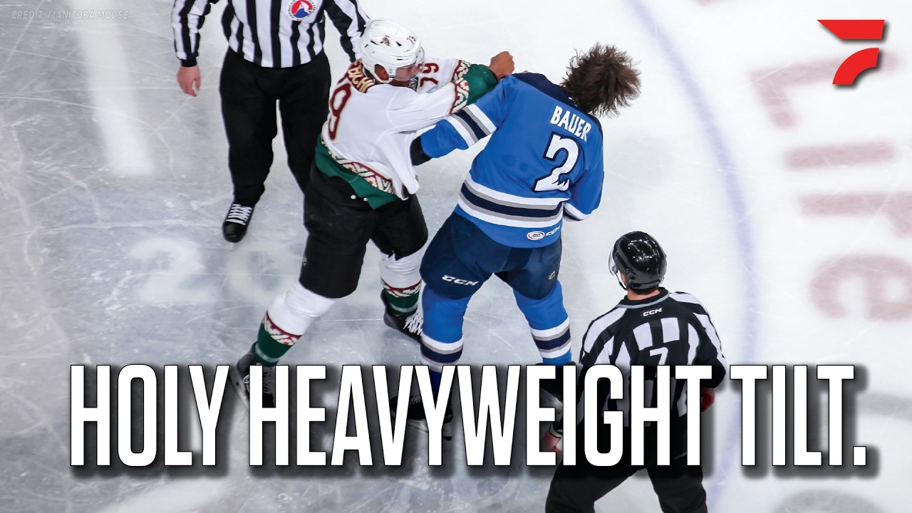 Heavyweight Tilt Lasts A Full Minute For AHL's Manitoba Moose And Tucson Roadrunners