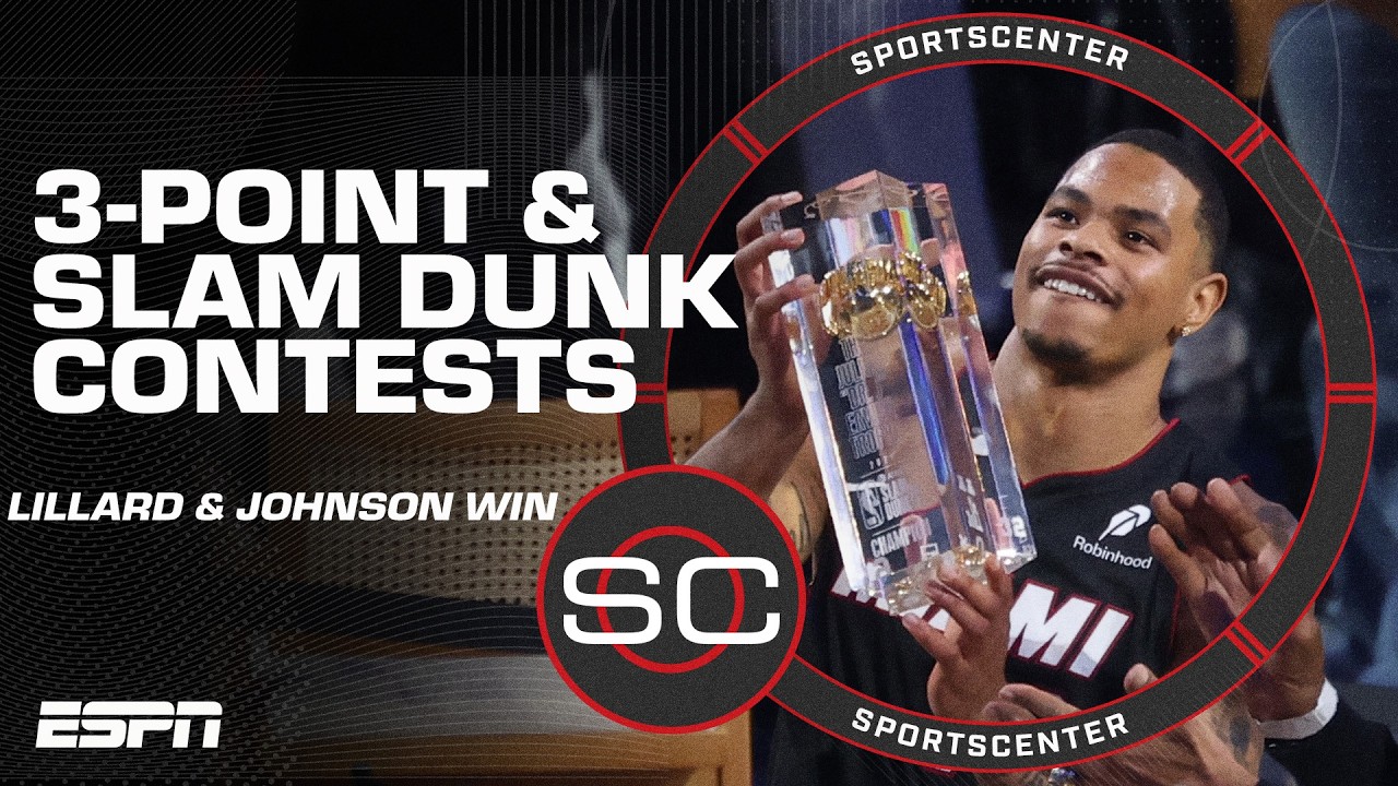 NBA 3-Point & Slam Dunk Contest Recap 🏀 Damian Lillard, Keshad Johnson win trophies 🏆 | SportsCenter
