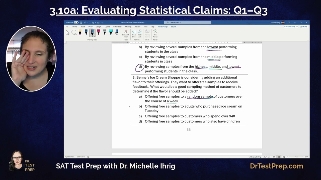 SAT Math 3.10: Evaluating Statistical Claims - HeyDrTestPrep.com