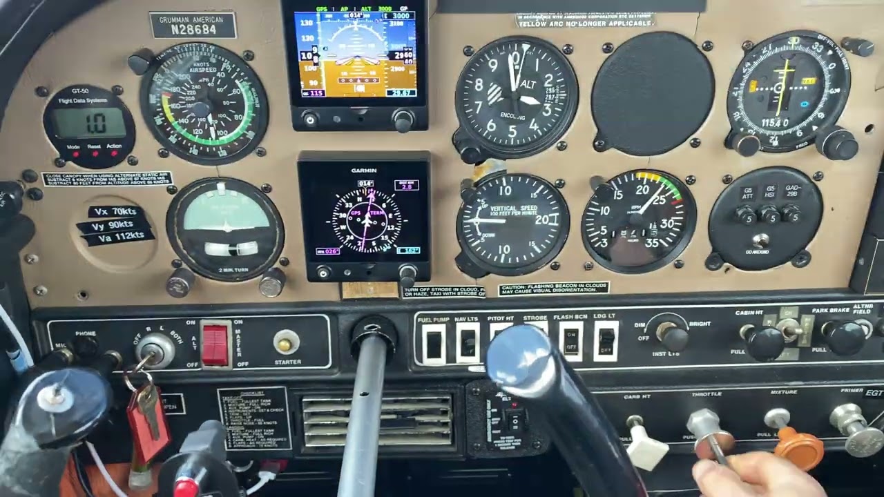 RNAV 29 @ KRYV Grumman AA5B “tiger” n28684 for sale fully coupled autopilot