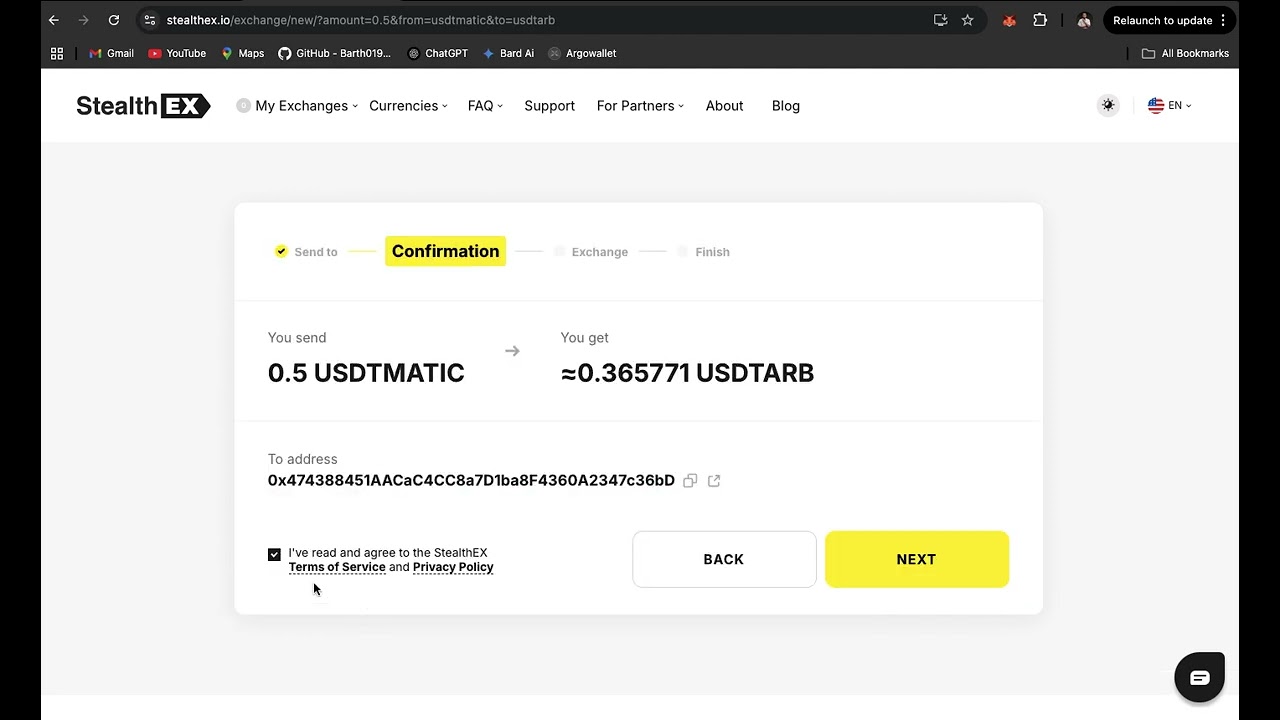 Guide on how to use StealthEx