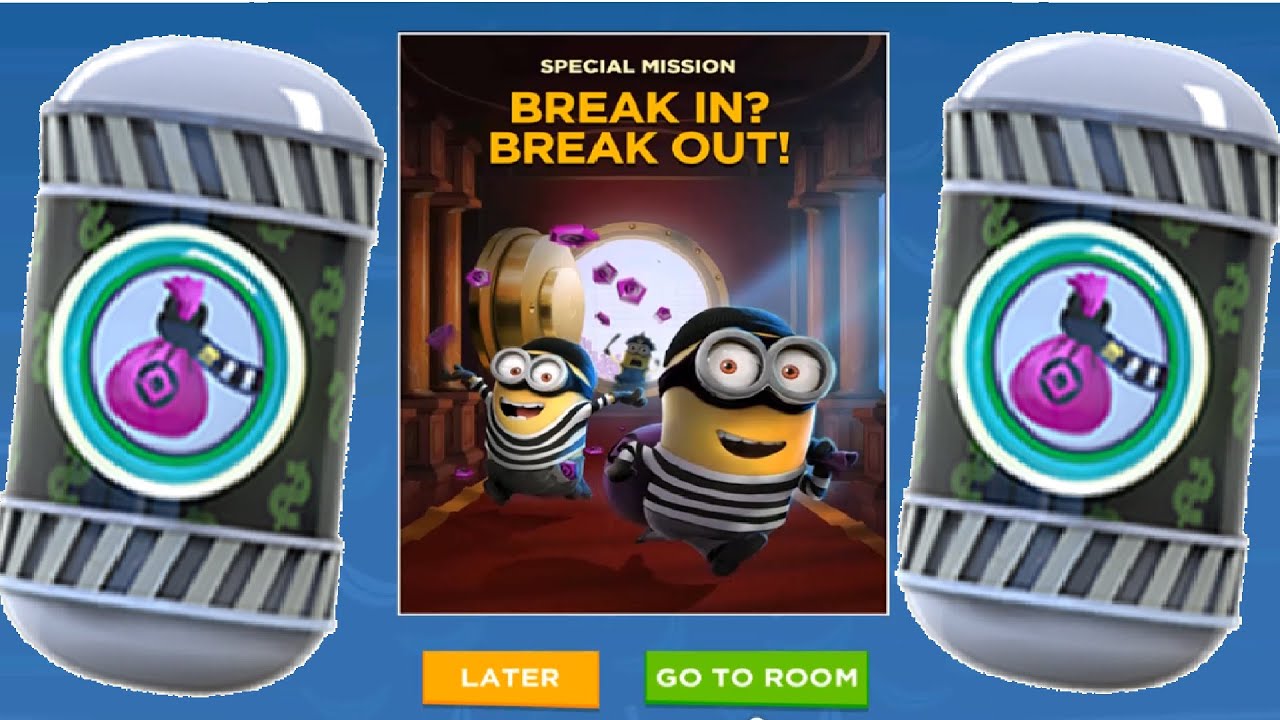 Thief Minion Rush Special Mission BREAK IN? BREAK OUT! in the AVL iOS / android