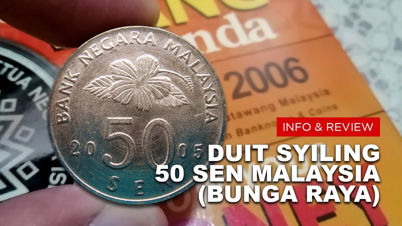 🔥 Duit Syiling Malaysia 50 Sen Bunga Raya