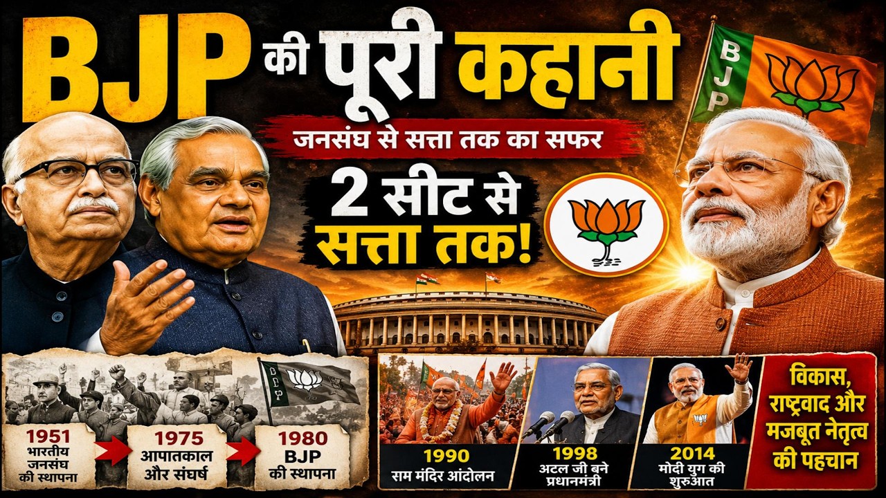 Real History of BJP (Jana Sangh Party) | BJP history in India | Bharatiya Janata Party