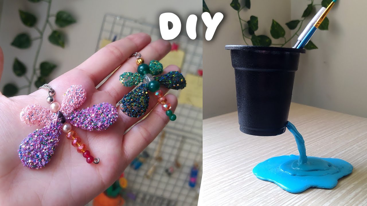 2 Cute HOT GLUE Crafts You&rsquo;ll LOVE! | Easy DIY Keychain & Floating Pen Holder