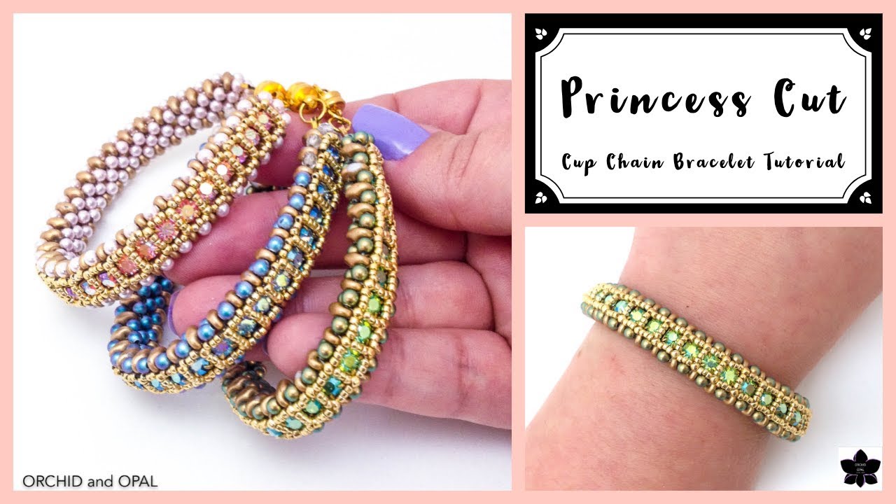 Princess Cut Cup Chain Beaded Tennis Bracelet Tutorial