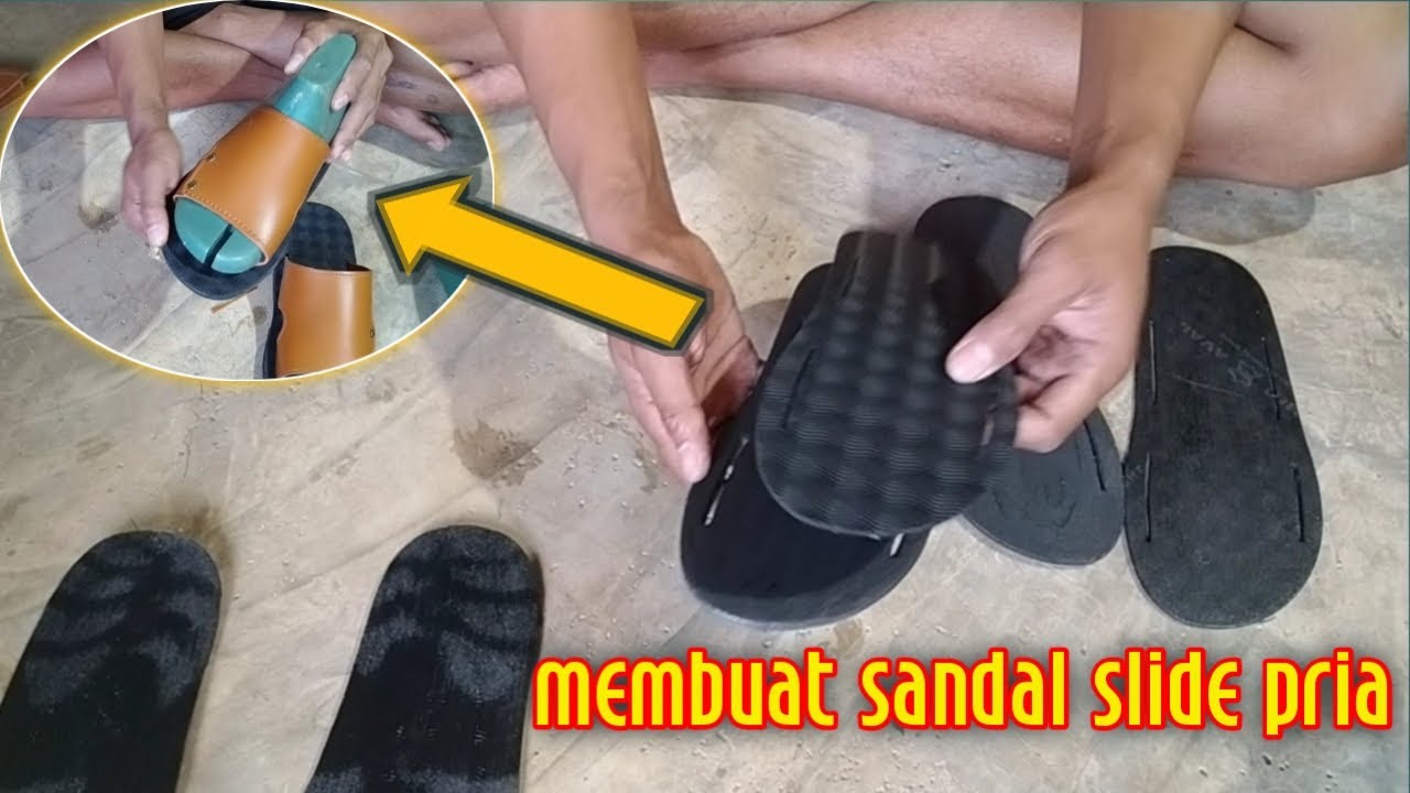 MEMBUAT SANDAL SLIDE PRIA KULIT