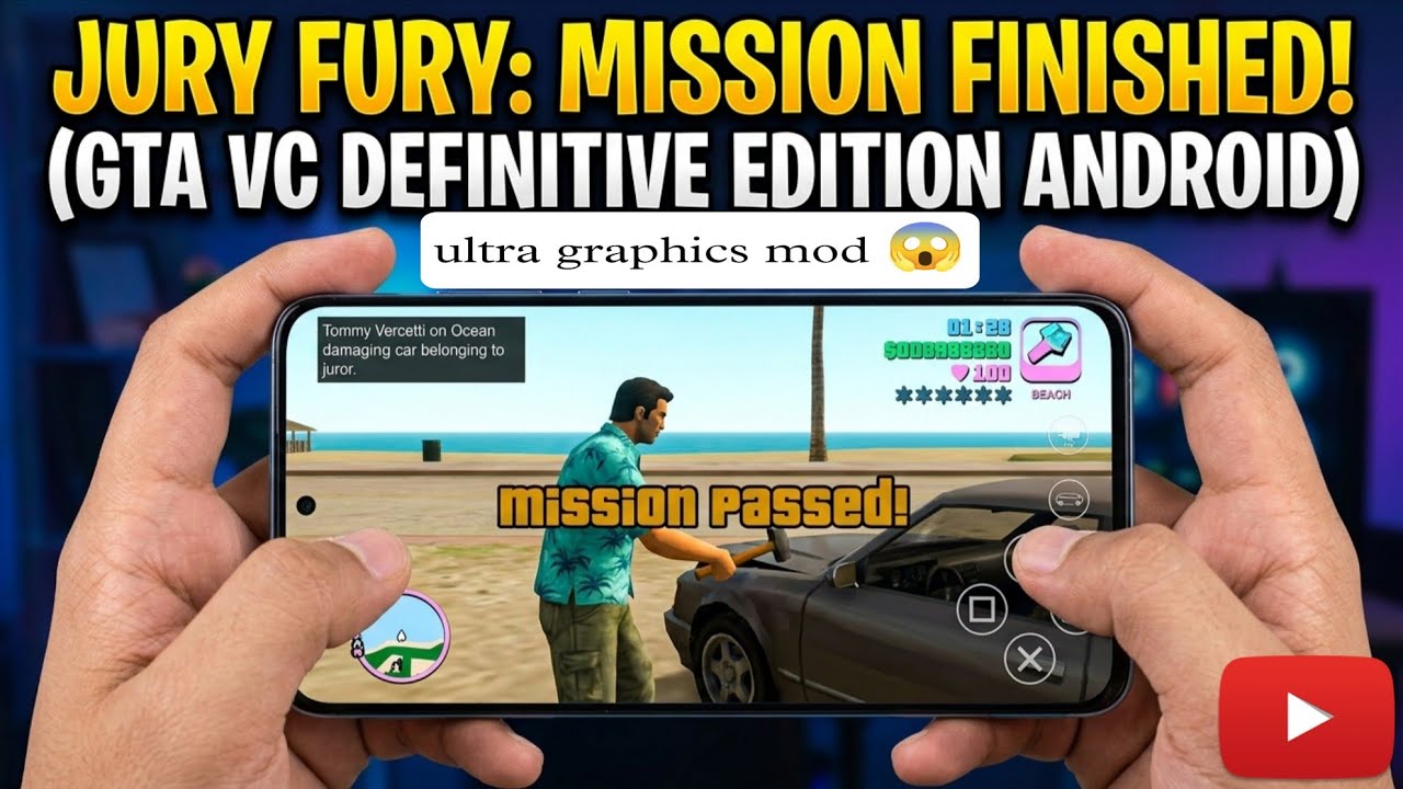Smashing Cars in Jury Fury! | GTA Vice City Mobile Ultra Graphics 90 FPS #GTAViceCityDefinitive