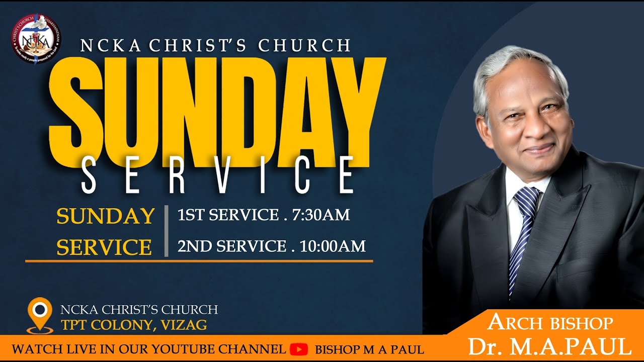 Sunday 1st Service || 15-03-2026 || BISHOP M A PAUL || NCKA CHRIST CHURCH