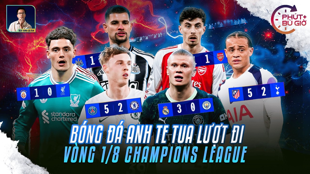 PHÚT BÙ GIỜ | BÓNG ĐÁ ANH TE TUA Ở LƯỢT ĐI VÒNG 16 ĐỘI CHAMPIONS LEAGUE 2025-2026