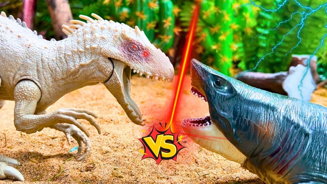 Megalodon vs Indominus Rex 🦈🦖 | The New Jurassic Movie 2025 | Indoraptor Station Fanmade Battle!