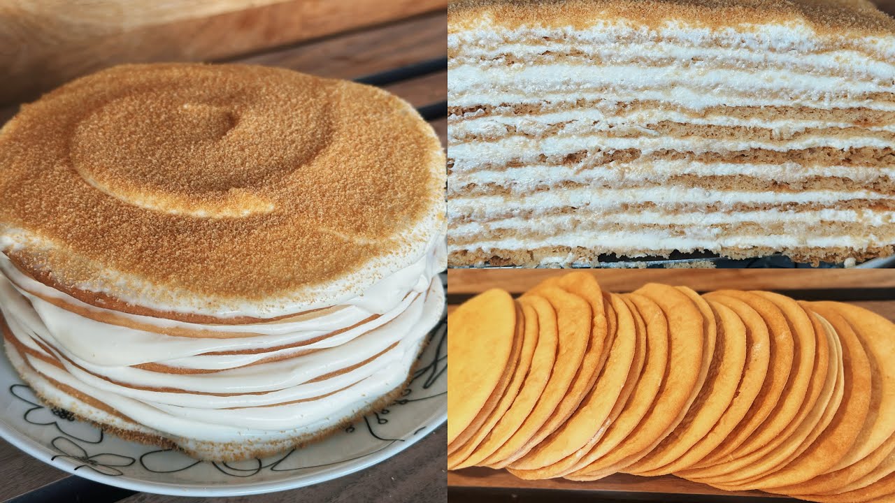 Medovik Honey Cake Recipe 🍯The Secret to Perfectly Thin Layers and Light, Fluffy Cream