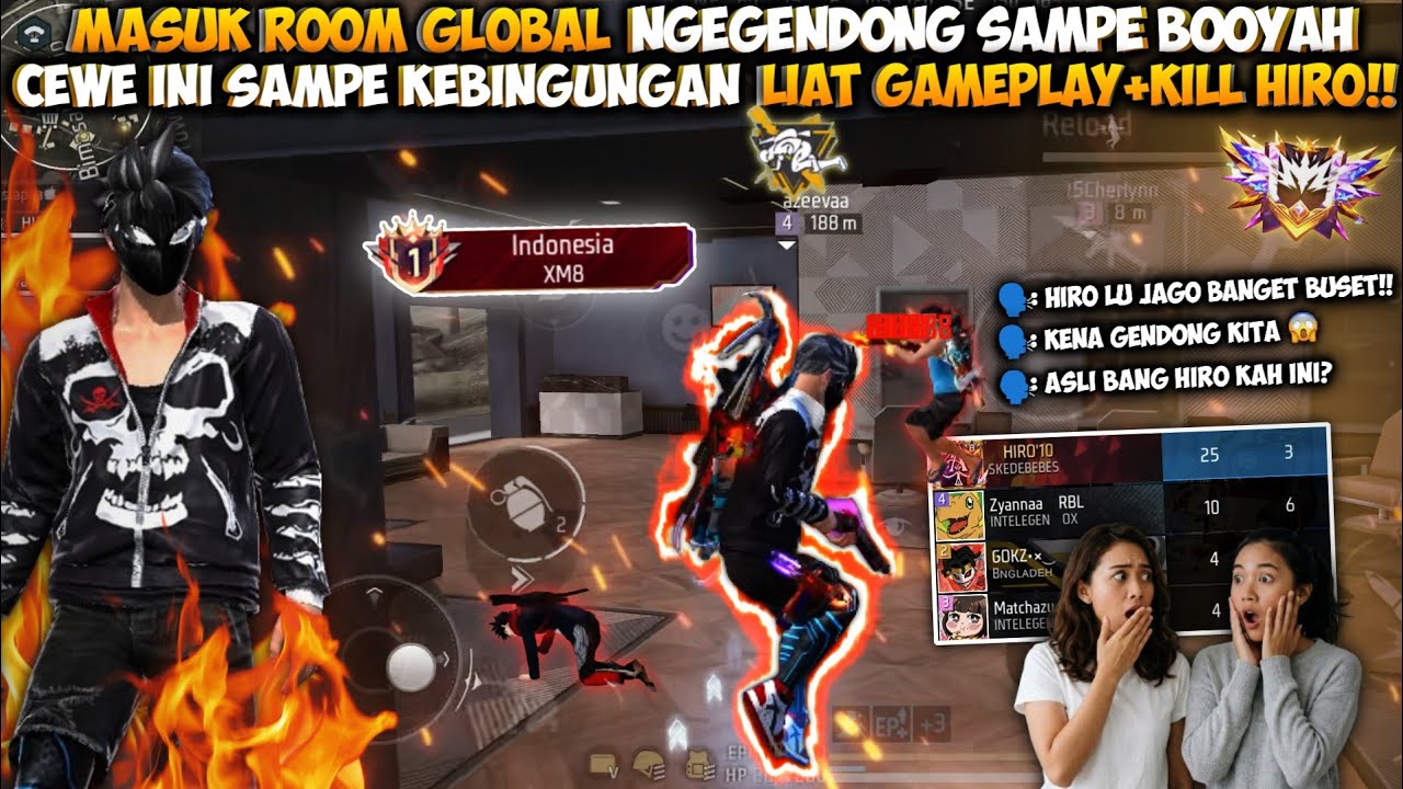 MASUK ROOM GLOBAL GENDONG SAMPE BOOYAH!! BIKIN CEWE² INI KAGET KEBINGUNGAN LIAT SKILL HEADSHOT XM8!!