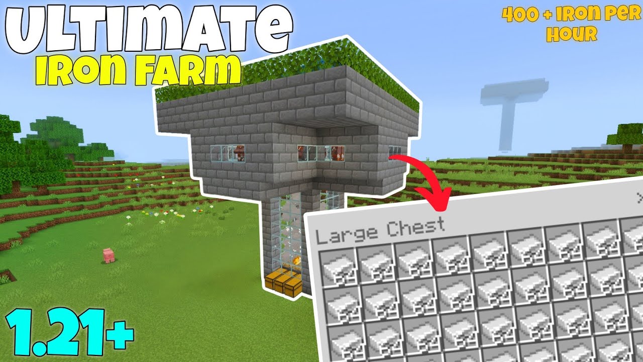 How to Make Iron Farm Minecraft PE 1.21 Easy Tutorial 🔥