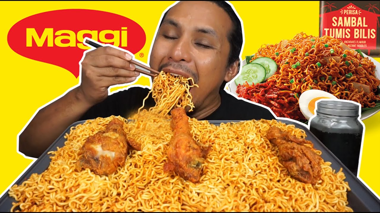 10X PAKET MAGGI SAMBAL TUMIS BILIS (mukbang malaysia)