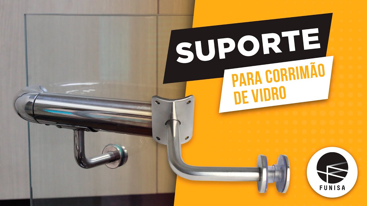 Suporte para Corrim&atilde;o de Vidro