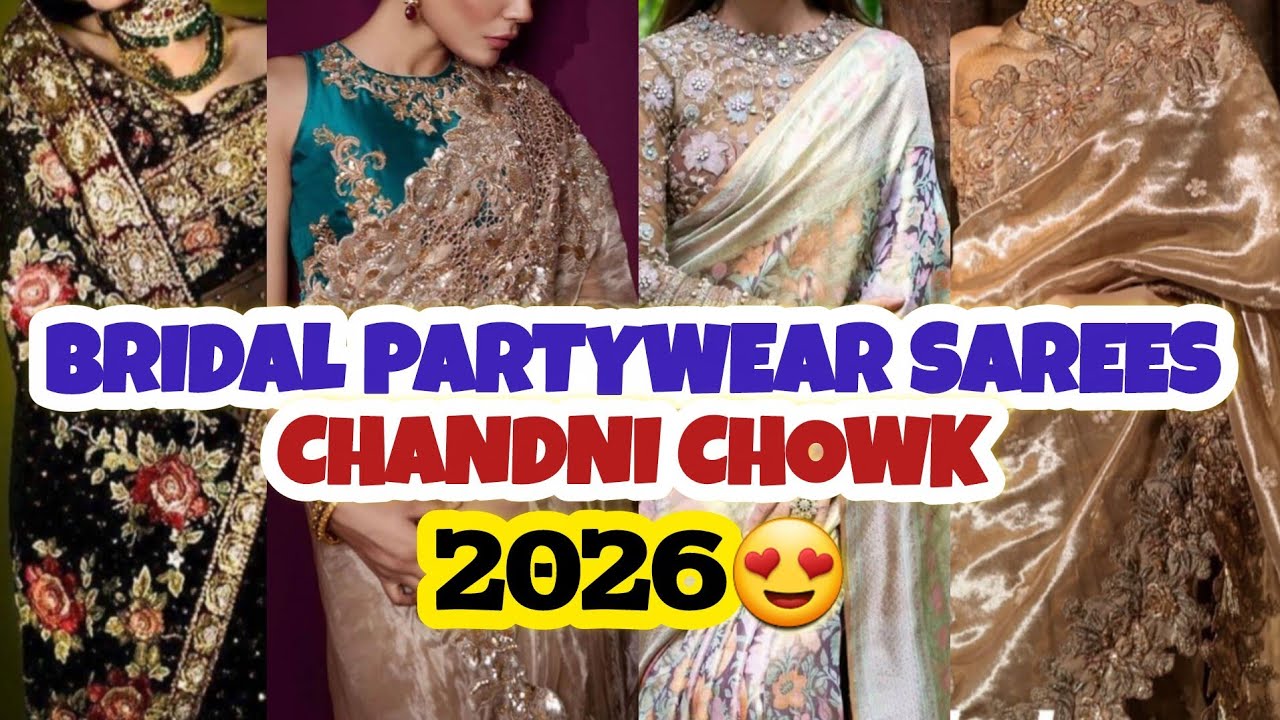 आ गयी मनभावन साड़ियां😍|| LATEST DESIGNER BRIDAL PARTYWEAR SAREE CHANDNI CHOWK DELHI AADYA WHOLESALE 
