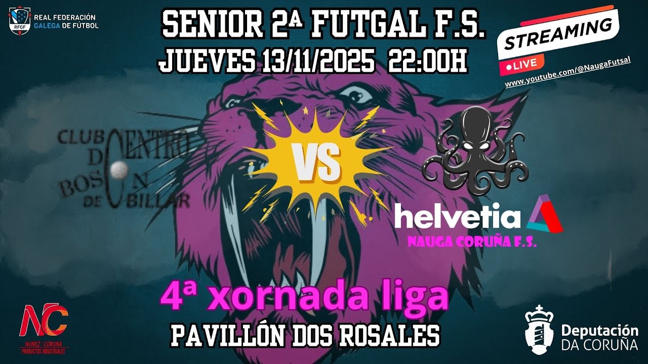 Bosco Billar vs Helvetia Nauga Coruña FS - Senior 2ª Futgal