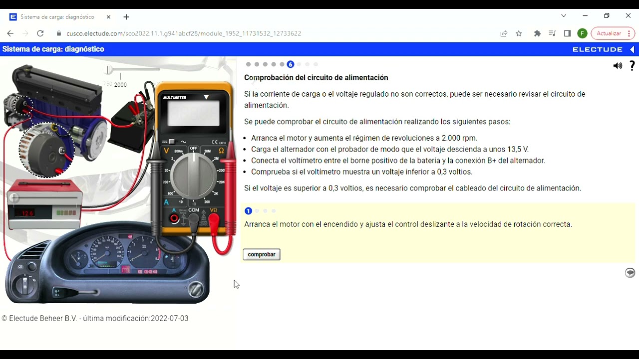 Sistema de carga  diagnóstico    electude