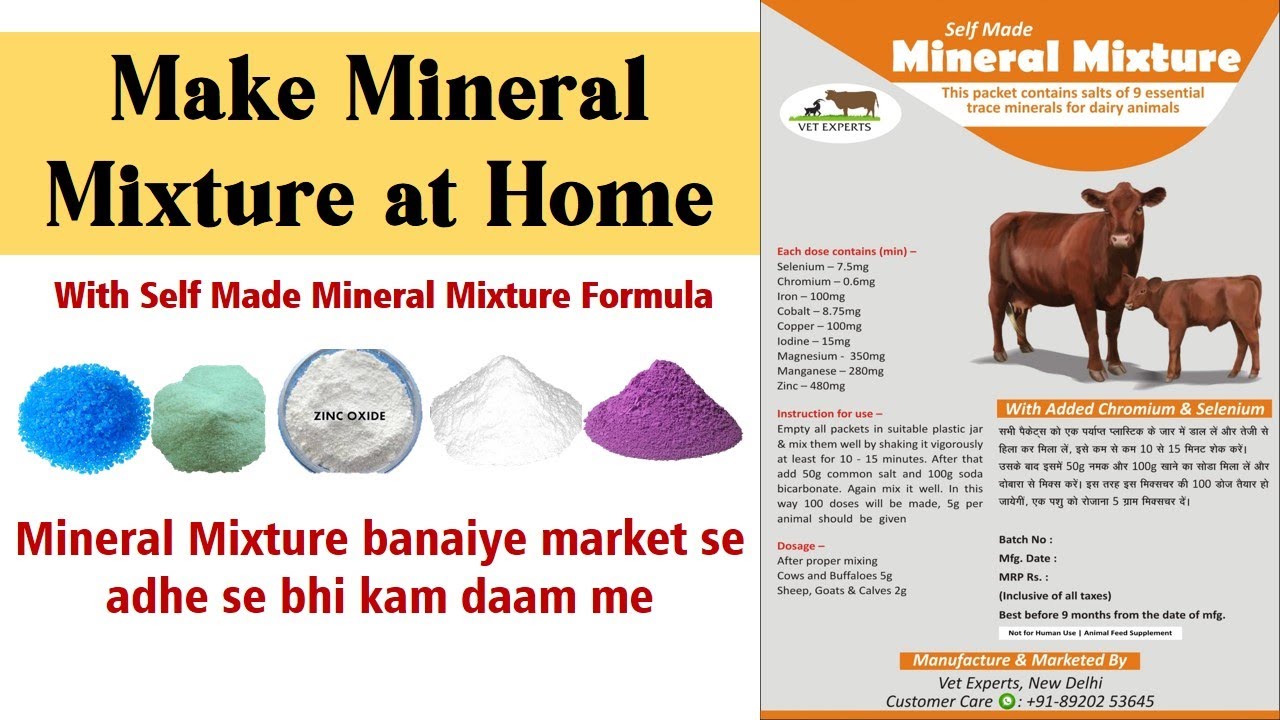 How to make MINERAL MIXTURE for cows, buffaloes, goat and sheep at home. Mineral Mixture Formula