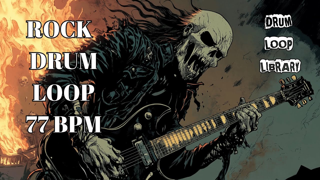 77 BPM Rock Drum Track – Slow Groove for Powerful Riff Writing