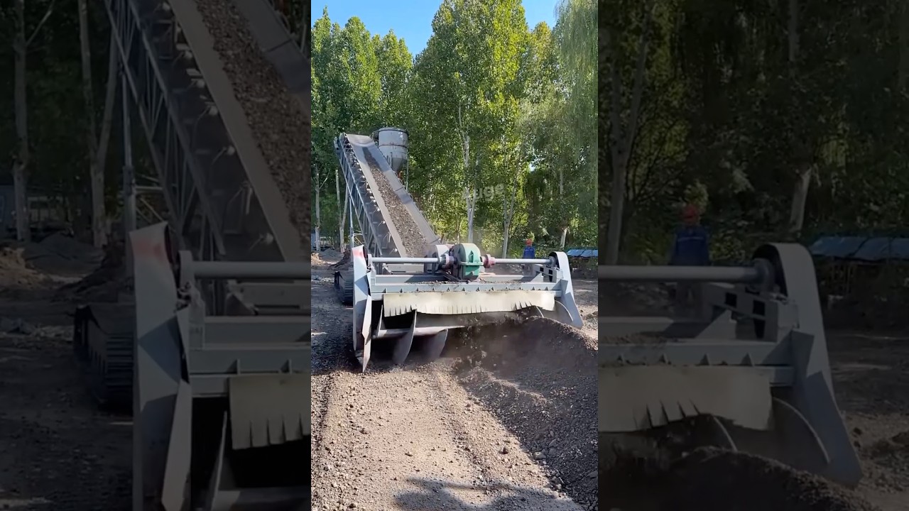The conveyor that replaces the forklift can transport sand and gravel. 