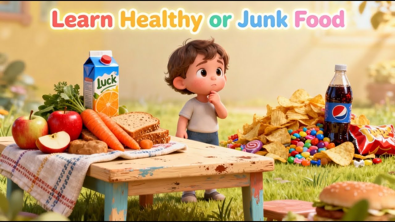 Healthy or Junk?🍎🍔 | Fun Learning Game for Toddlers | Food habits for toddlers | Tiny Toons Worlds