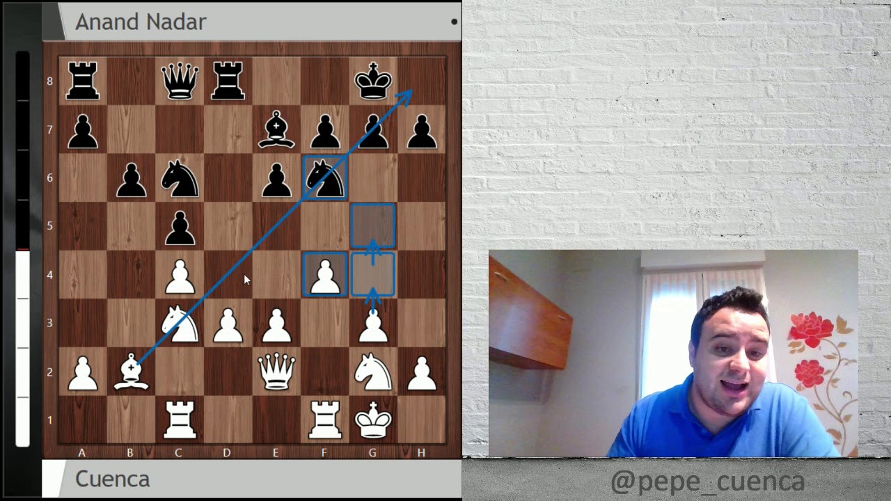 Pepe Cuenca (2512) vs Anand Nadar (2373). Apertura Reti, Gibraltar 2019