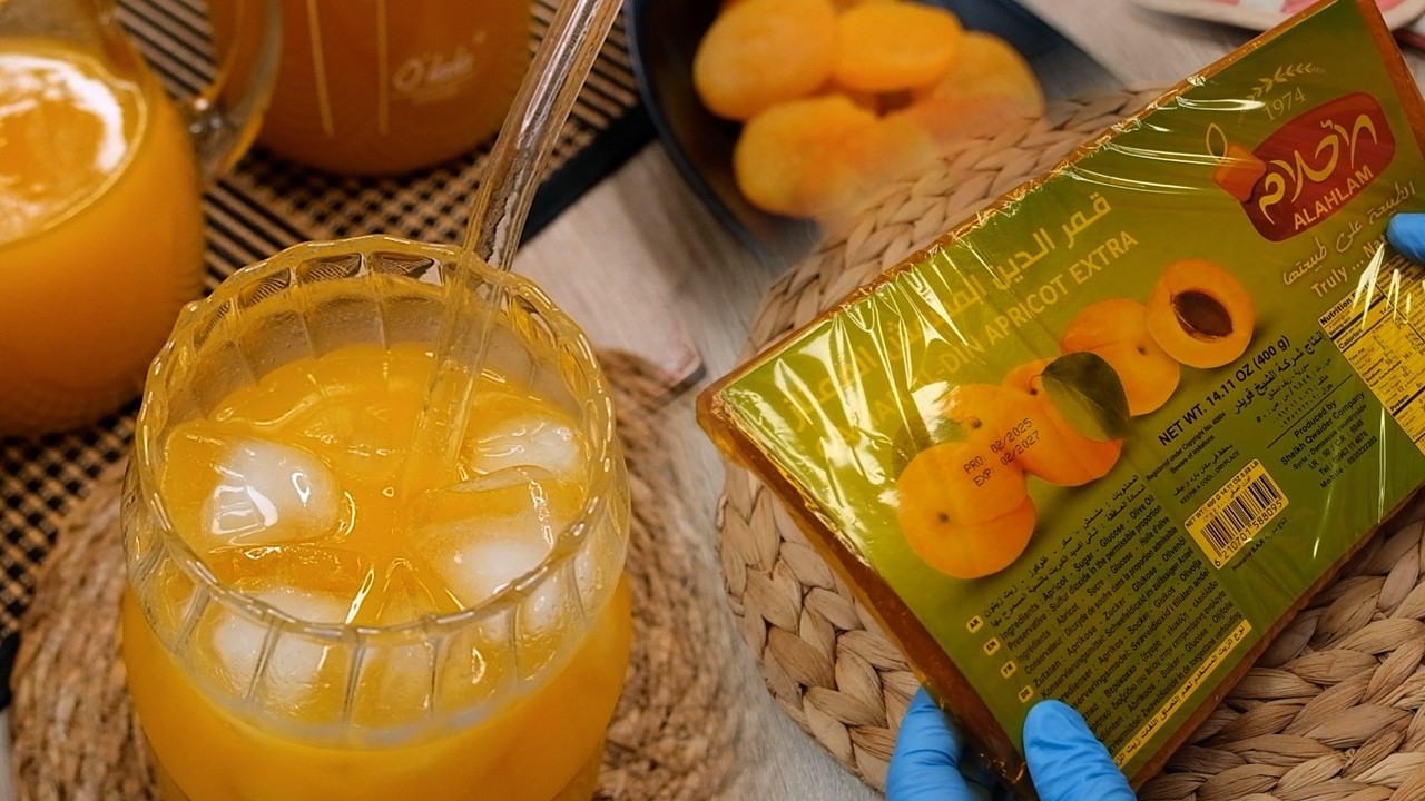 شراب قمرالدين 🧡🍑 بطريقة سهلة جدا وساعة نقع واحدة فقط 🍹