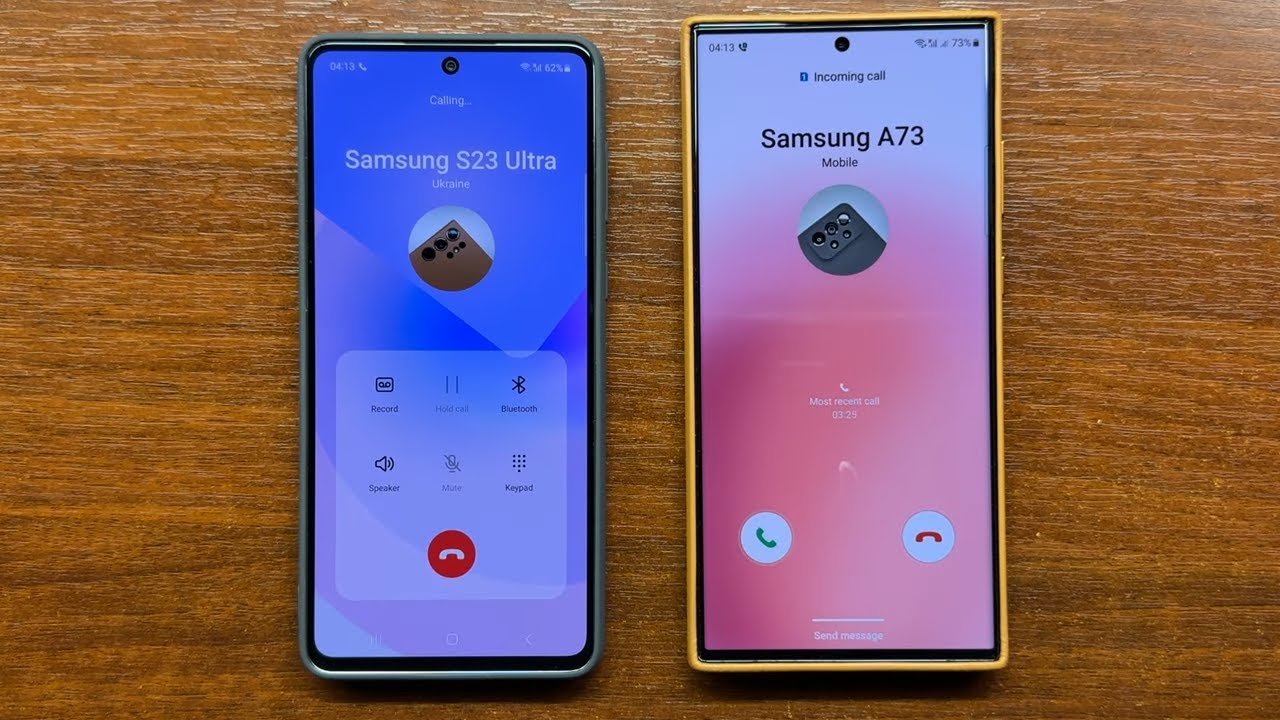 Samsung A73 vs S23 Ultra Outgoing vs Incoming Calls in New Original Silicone Cover & Leather Case