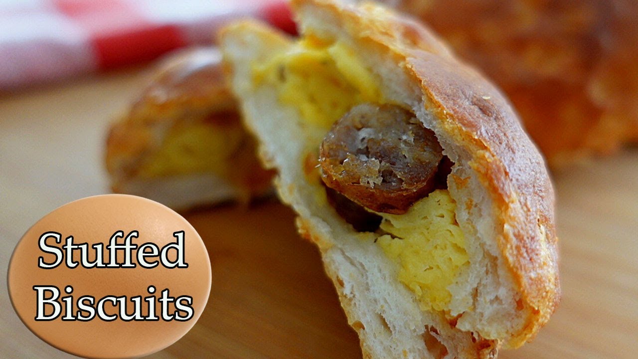 Air Fryer Breakfast - Stuffed Breakfast Biscuits