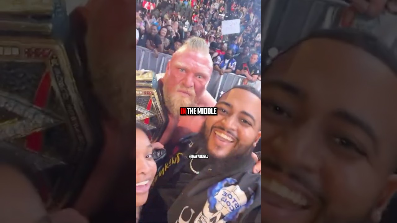 Брок Леснар бросает вызов фанату, чтобы тот напал на него😂 #brocklesnar #wwe #sethrollins #sports