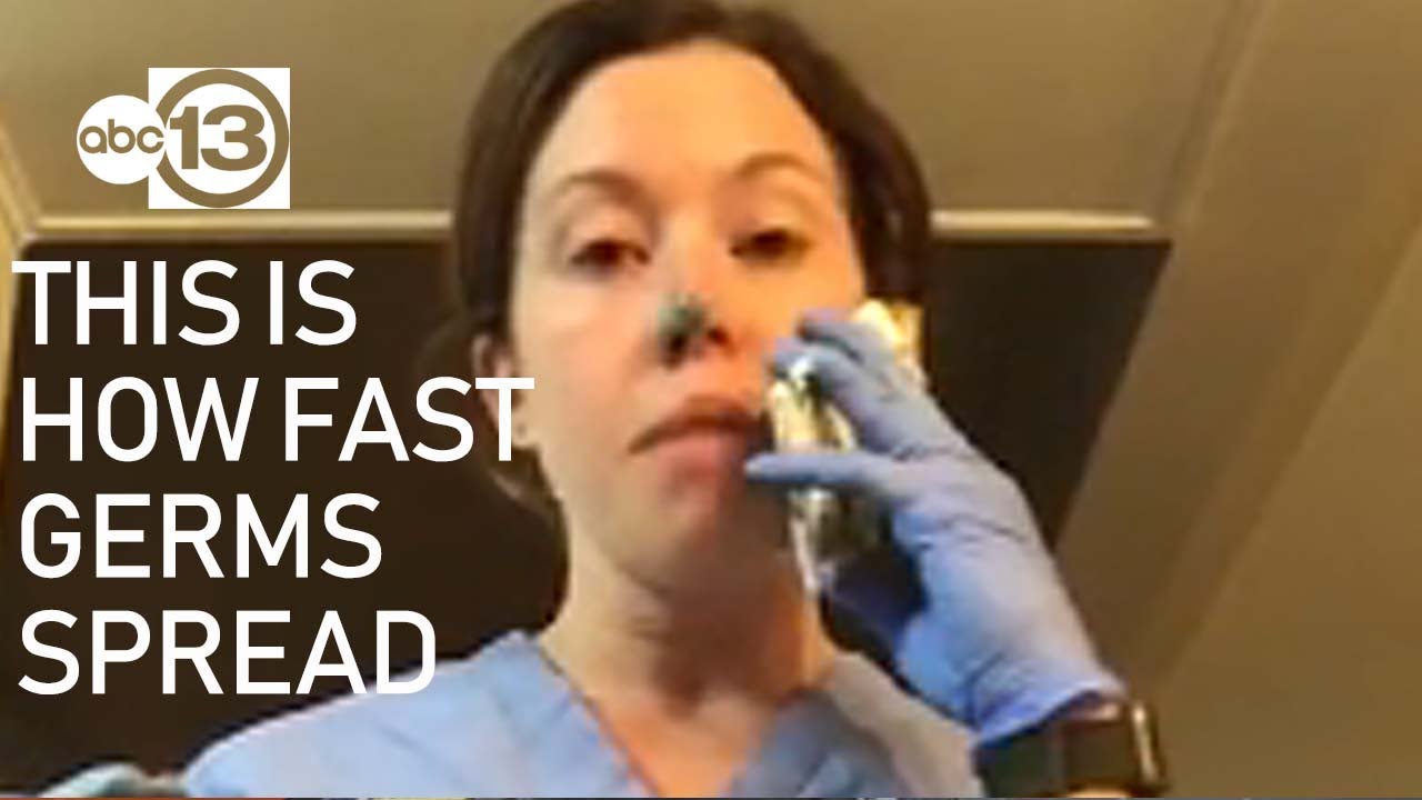 Nurse demonstrates how easy it is to spread germs