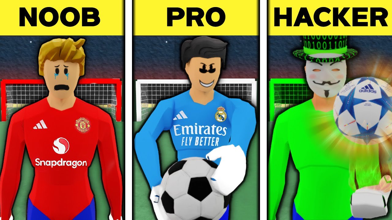 NOOB vs PRO vs HACKER Goalkeeper in Realistic Street Soccer!